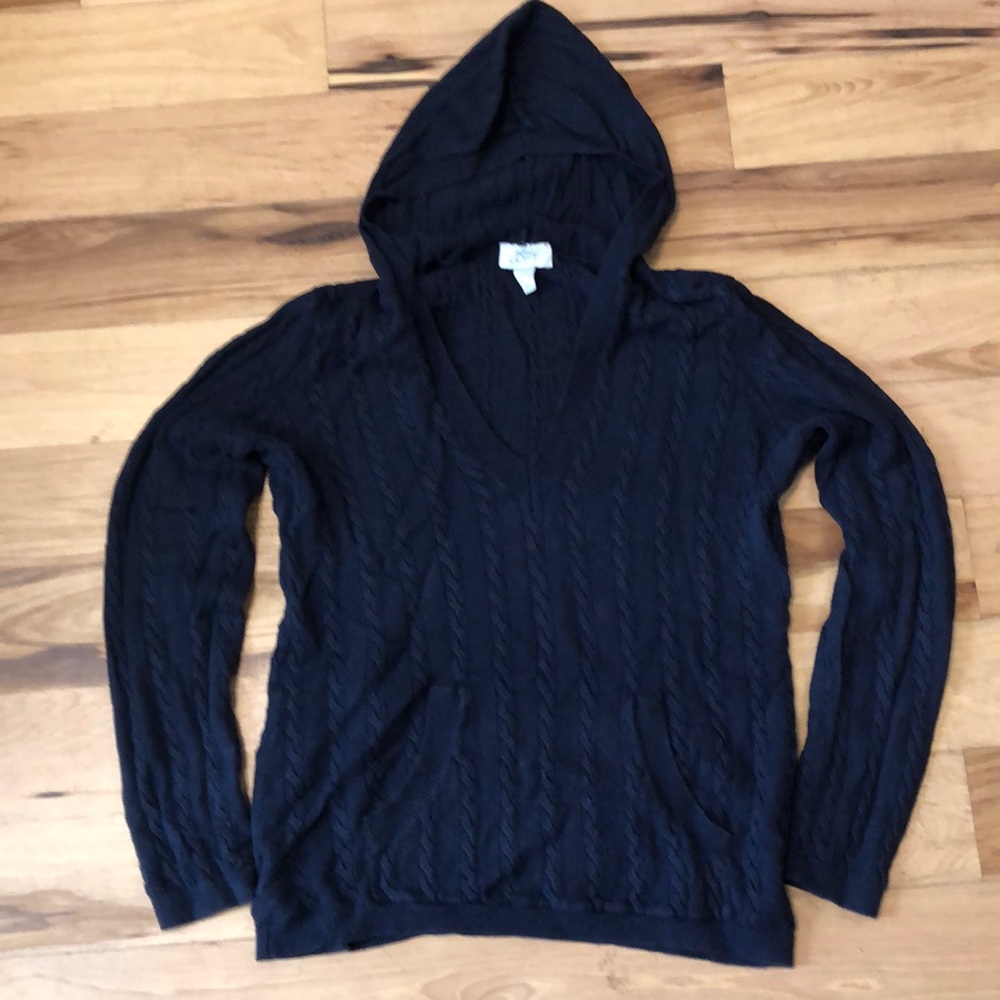 Loft v-neck sweater hooded sweater